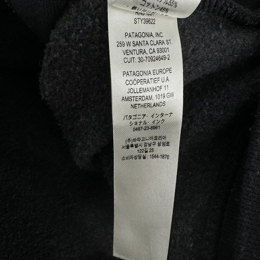 Patagonia Uprisal Hoody Logo Script Outdoors Hoodie Black Size Large - Picture 9 of 9